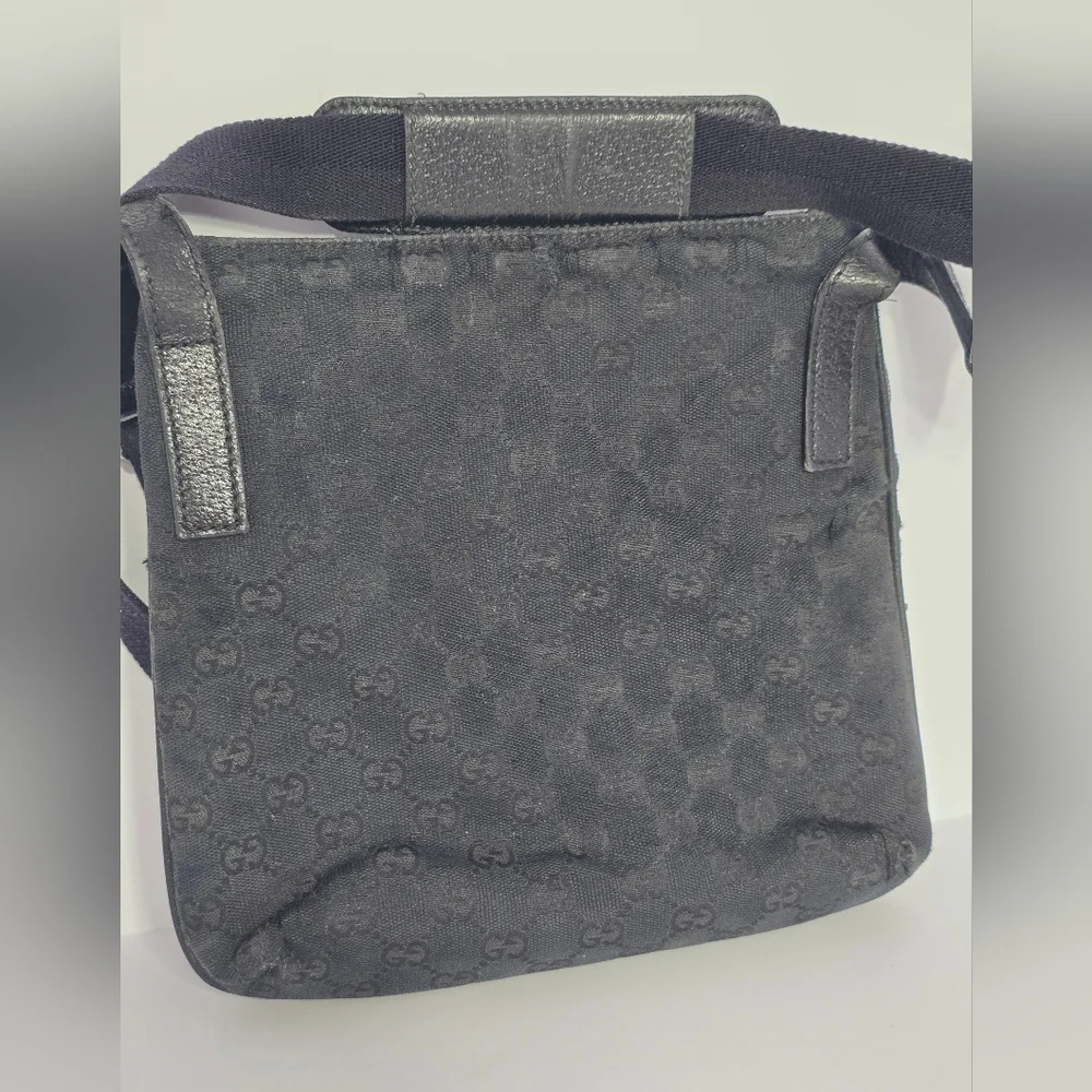 Gucci Black GG Monogram Canvas Crossbody Bag FAIR - Picture 4 of 15